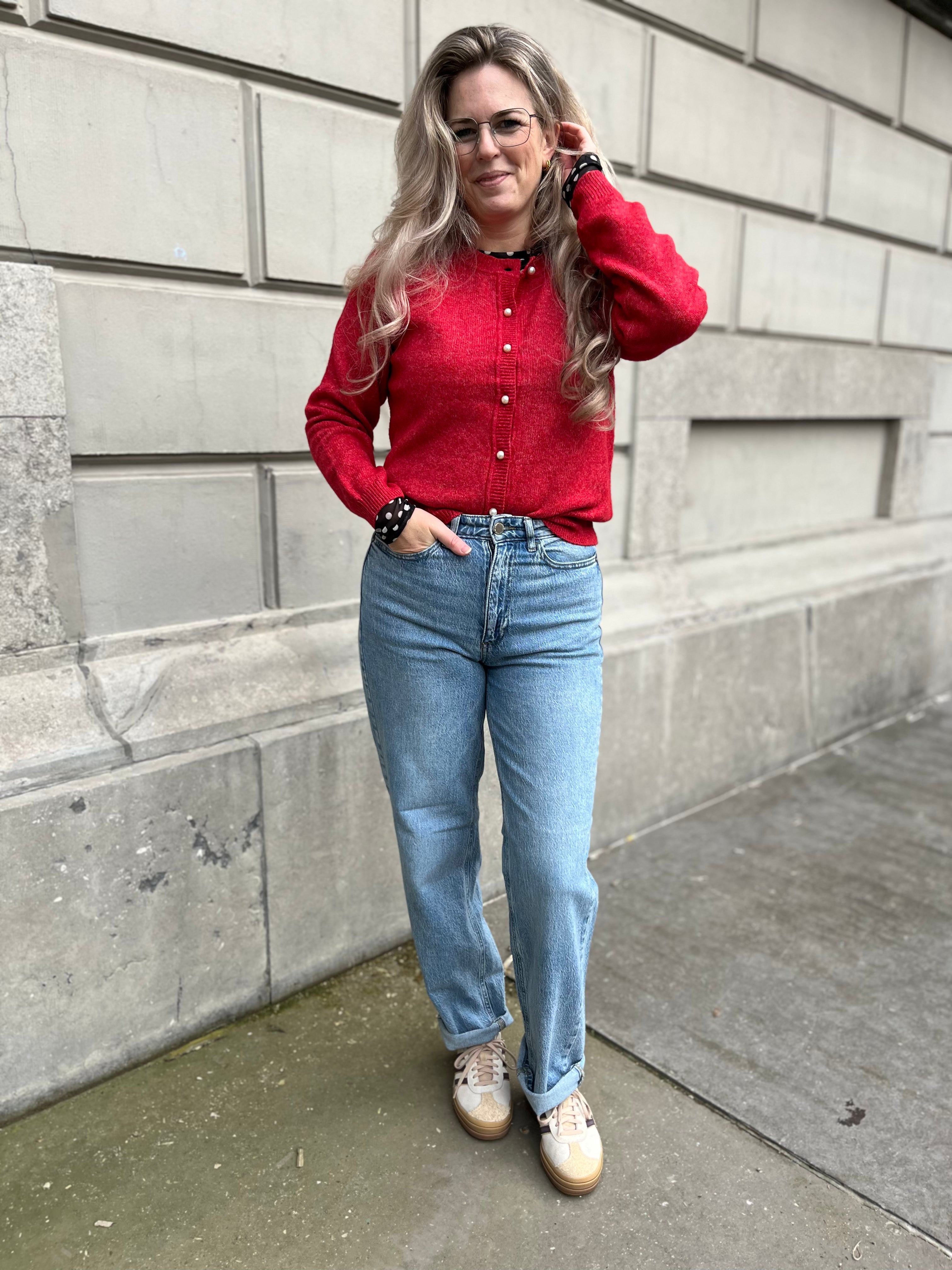 VISALSA Knit Cardigan - Jester Red